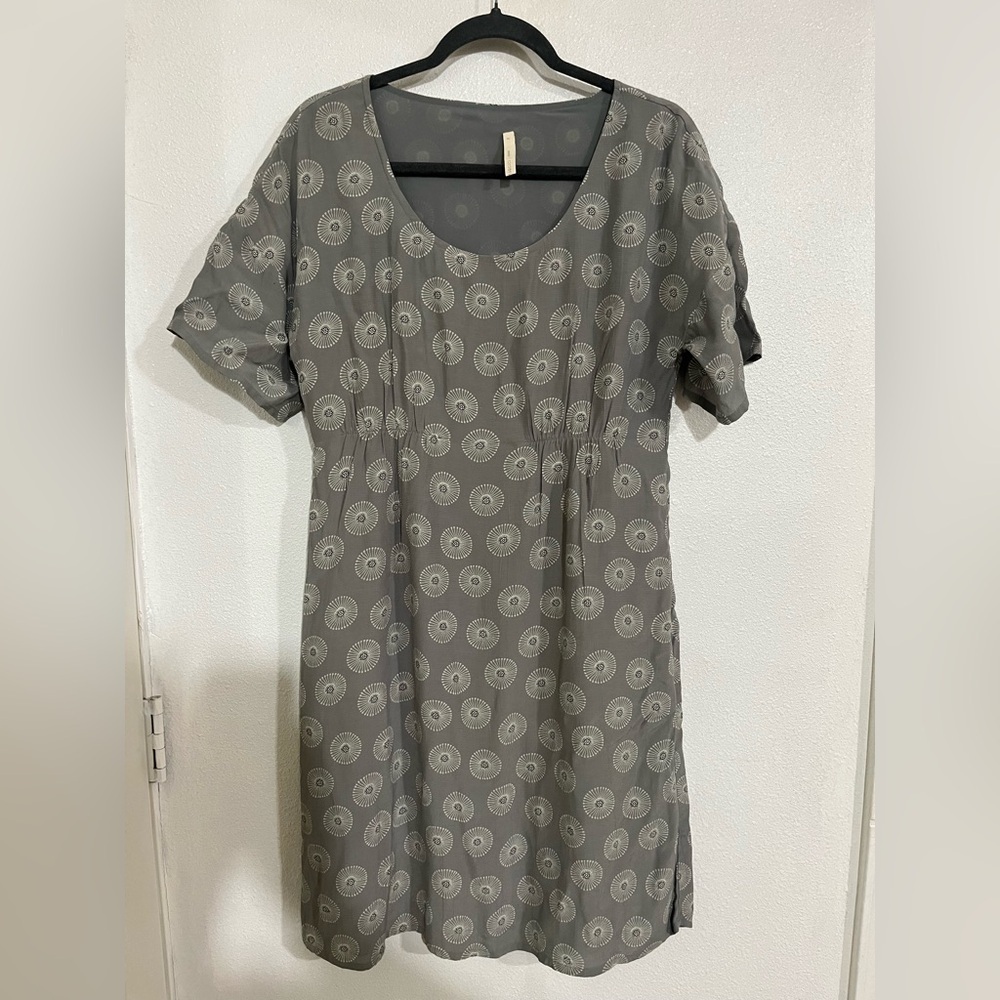Yarguci grey middy minimalist size 36 lined dress made in Turkey